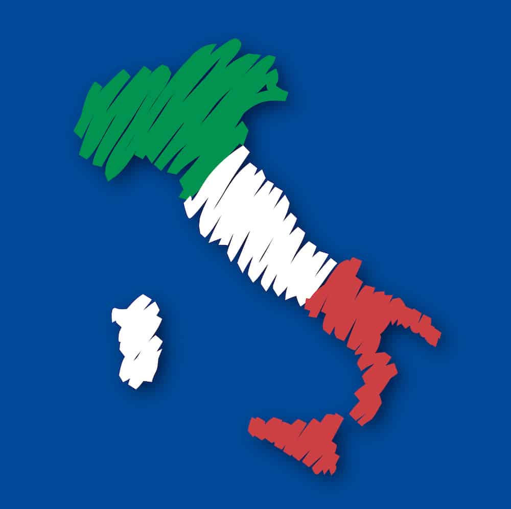 Mappa Italia con Sfondo Blu
